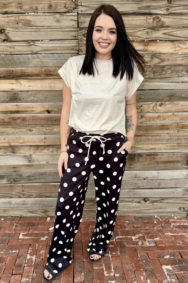 POLKA DOT POSIE PANTS BLACK