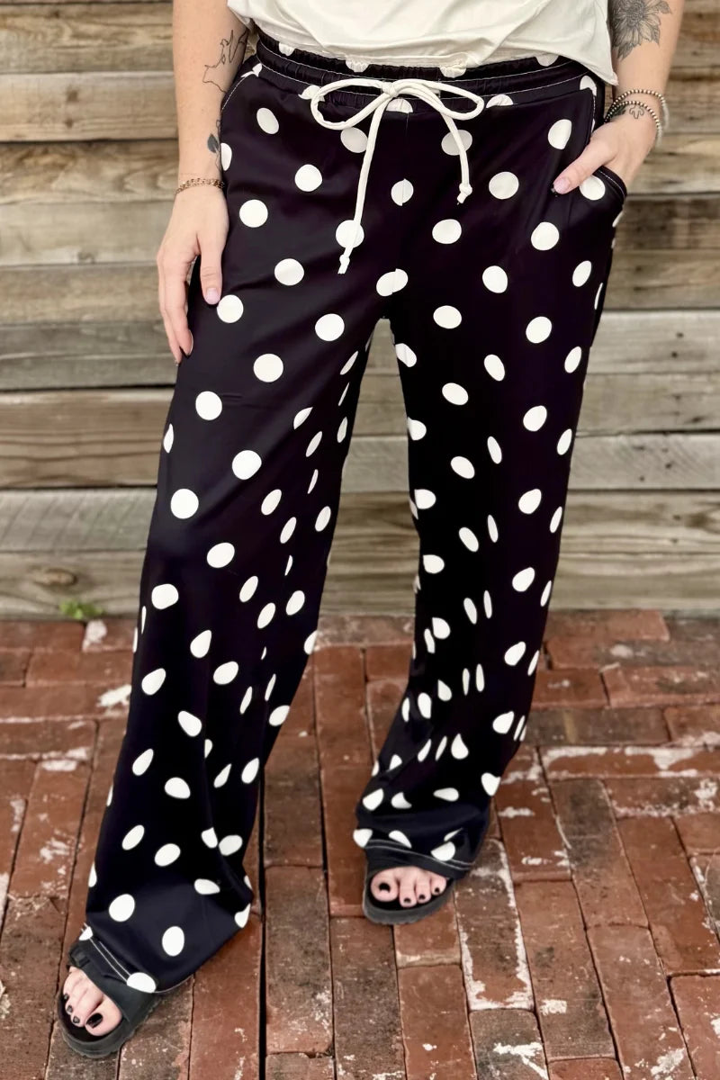 POLKA DOT POSIE PANTS BLACK