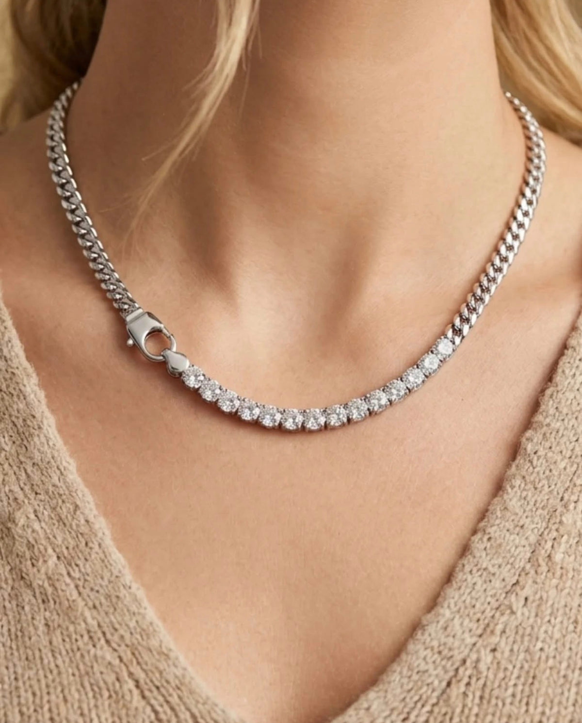 ZIRCON CUBAN LINK CHAIN NECKLACE
